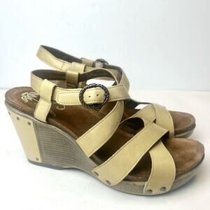 Dansko Frida Leather Wedge Heel Strappy Sandals Sz 9.5